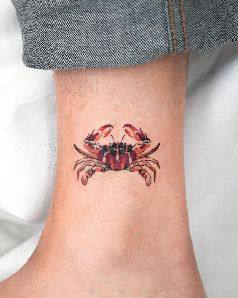 Color Crab tattoo by Eden