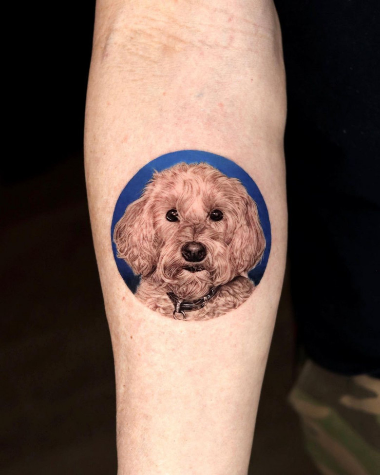 Cute dog tattoo by Yeono