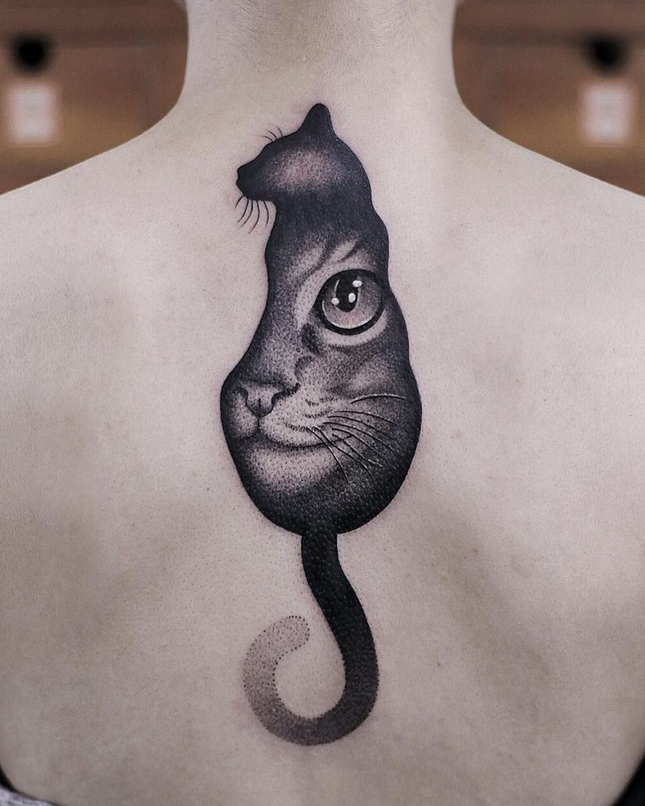 Татуировки в Дении - As Meigas Tattoo & Piercing - силуэт котенка