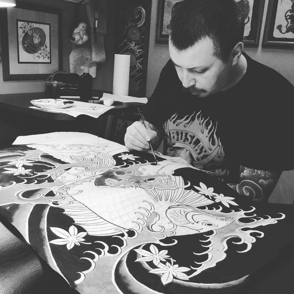 Тату мастер Сергей Буслаев, судья 17-го Московского Фестиваля татуировки 2019