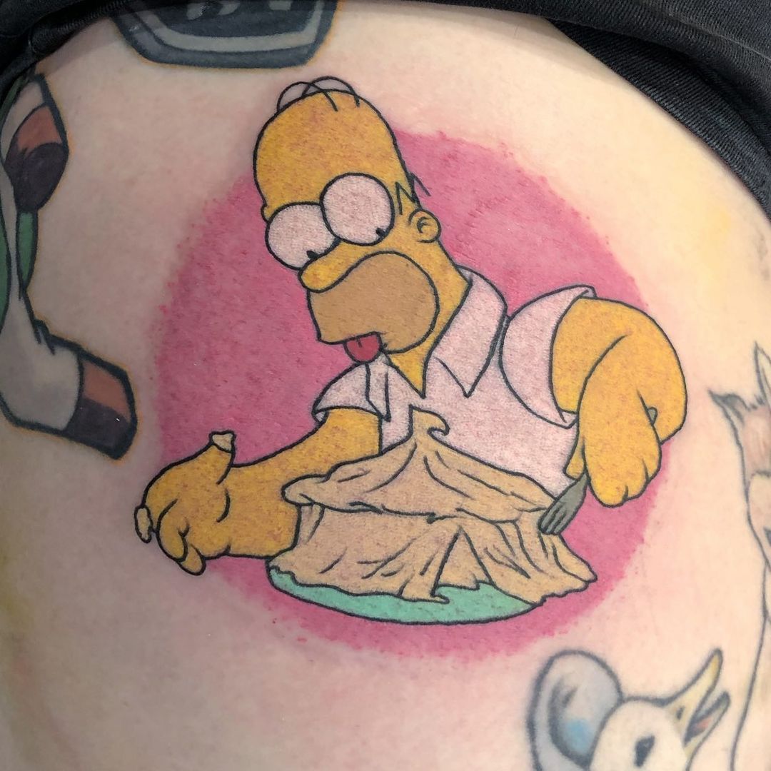 Homer Simpson tattoo.