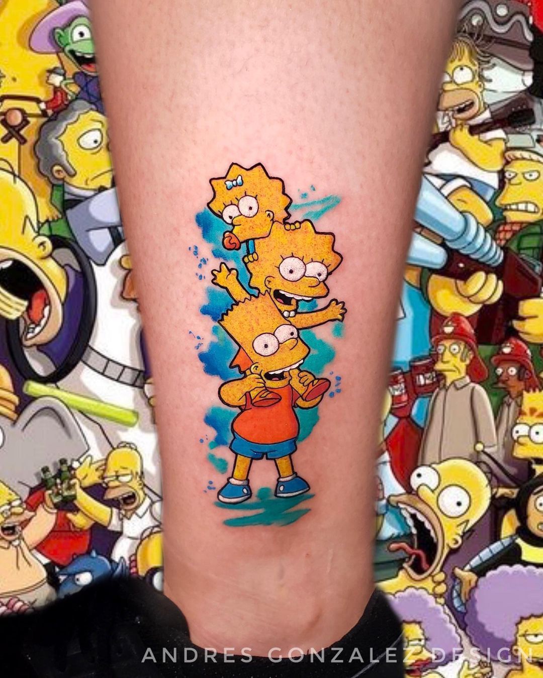 Bart and Lisa tattoo by Yeray Perez  Photo 30232