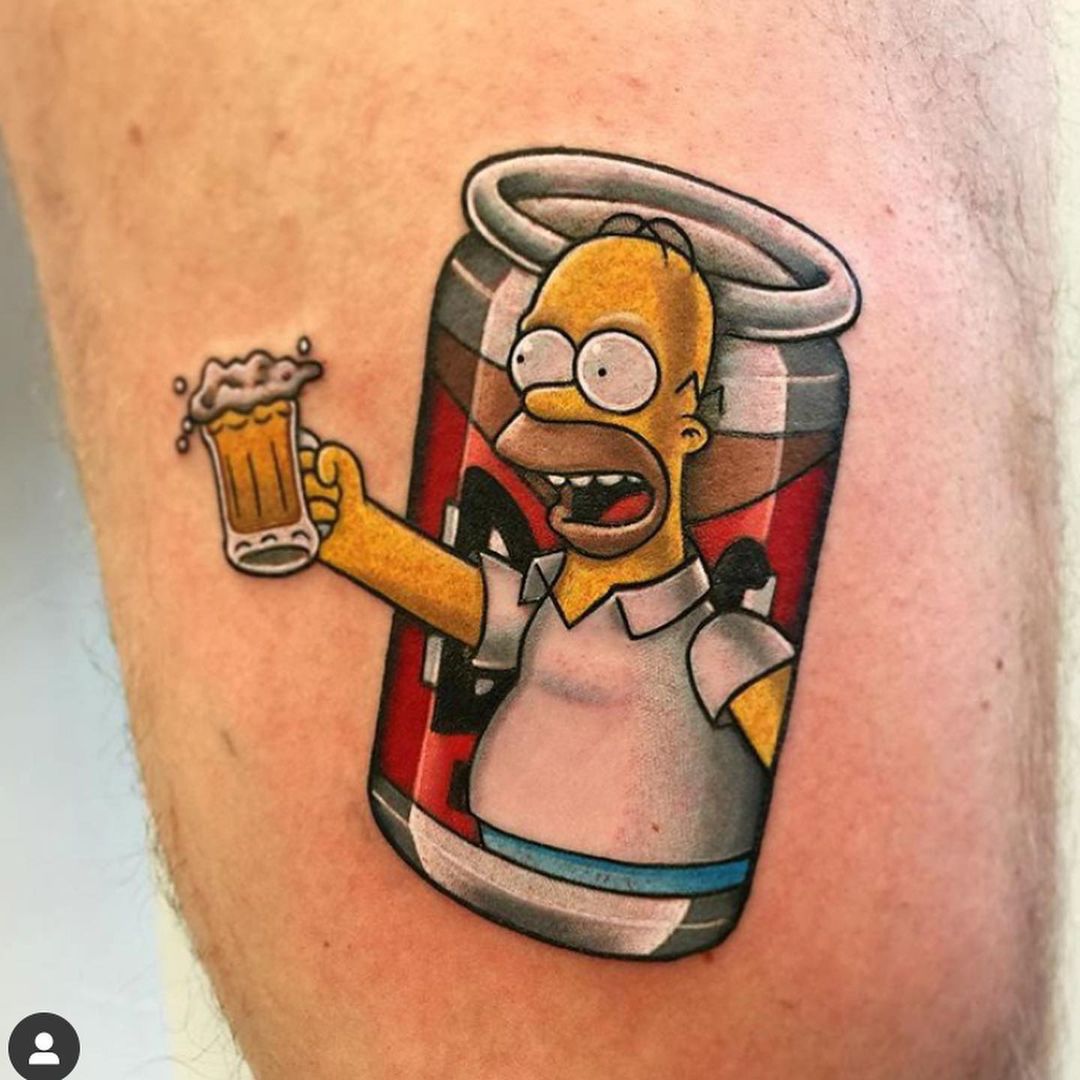 Homer Simpson tattoo.