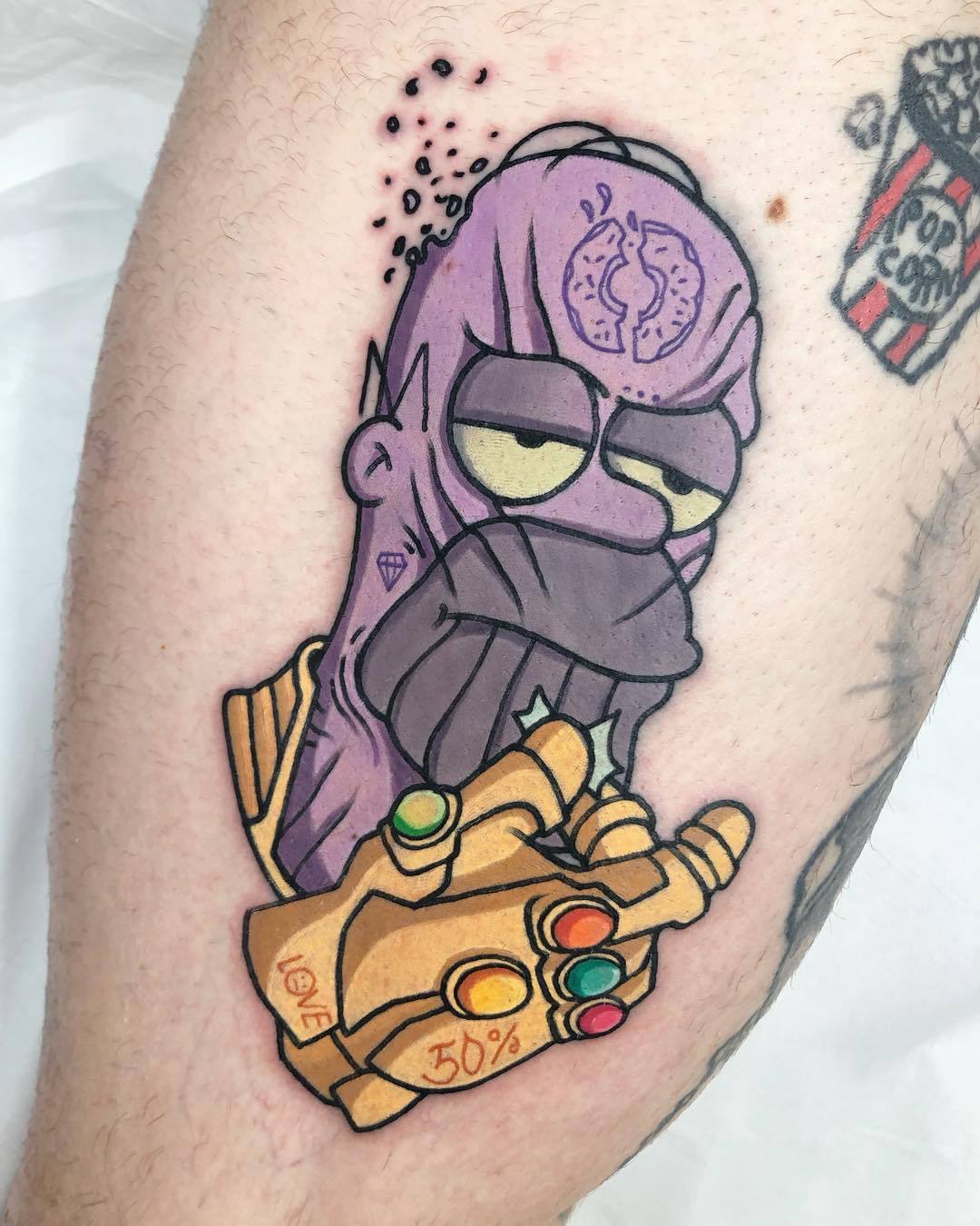 Homer Simpson Thanos tattoo