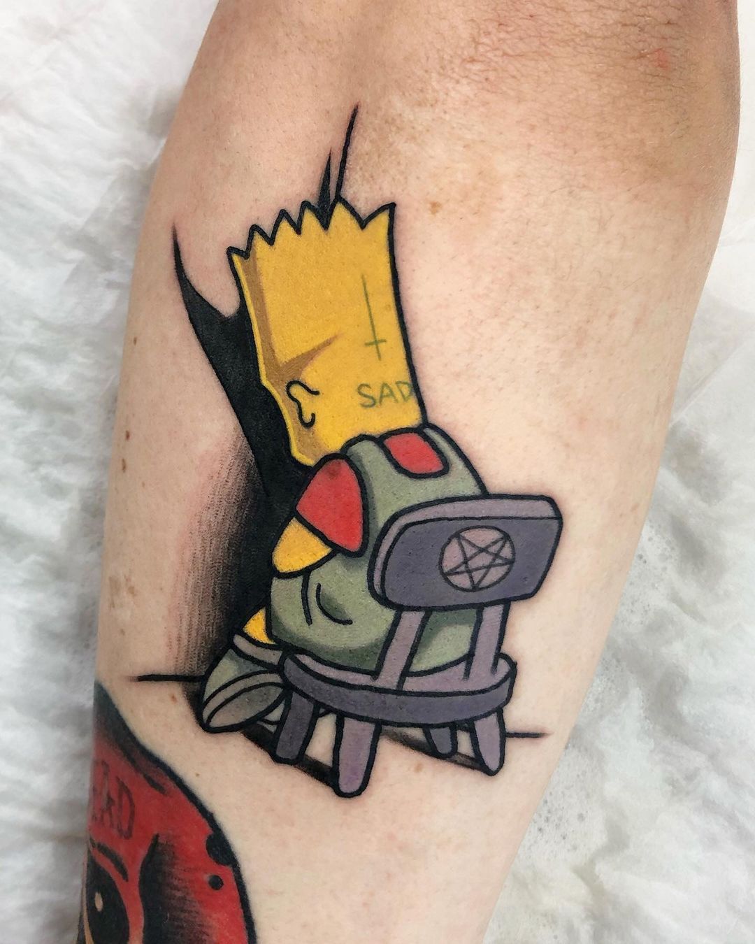 Simpsons tattoo idea I want it to have a traditional style look   rTattooDesigns