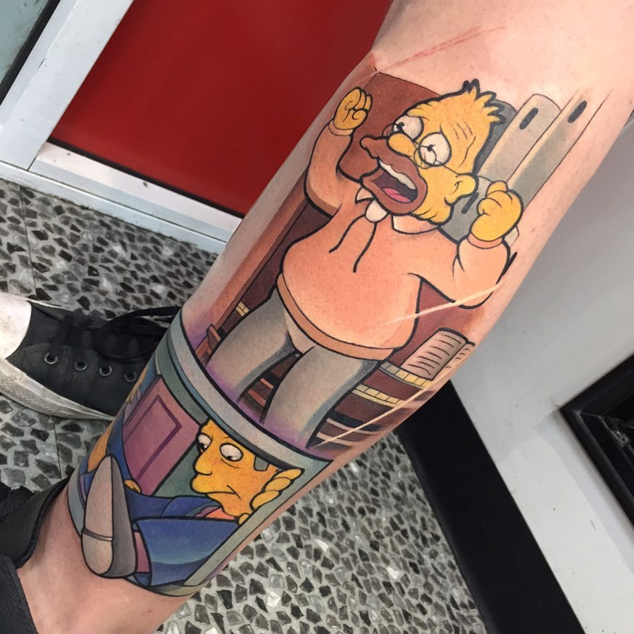 tattoo Abe Simpson