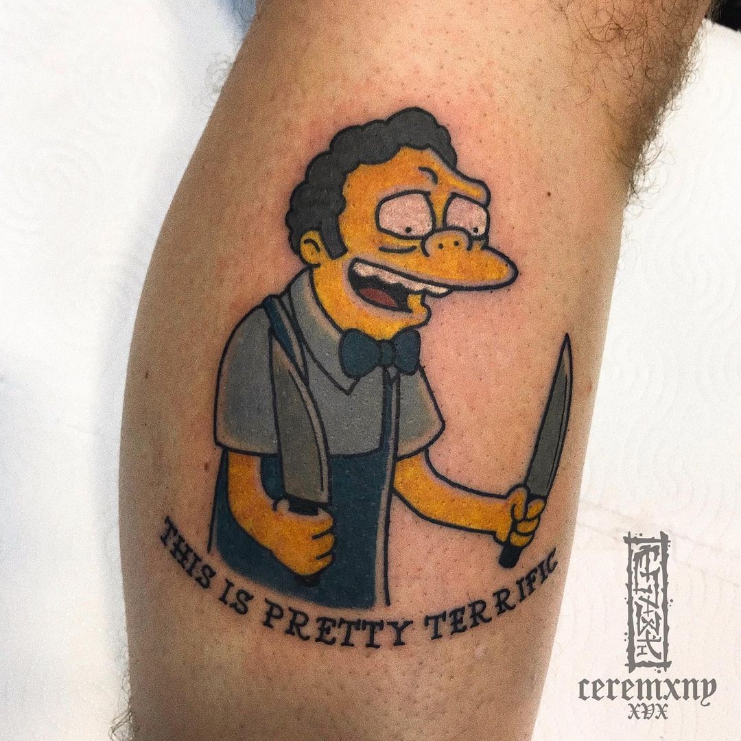 Moe Szyslak - tattoo based on The Simpsons