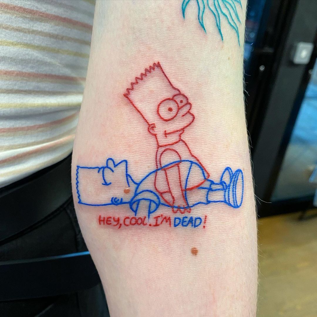 3d tattoo Bart Simpson