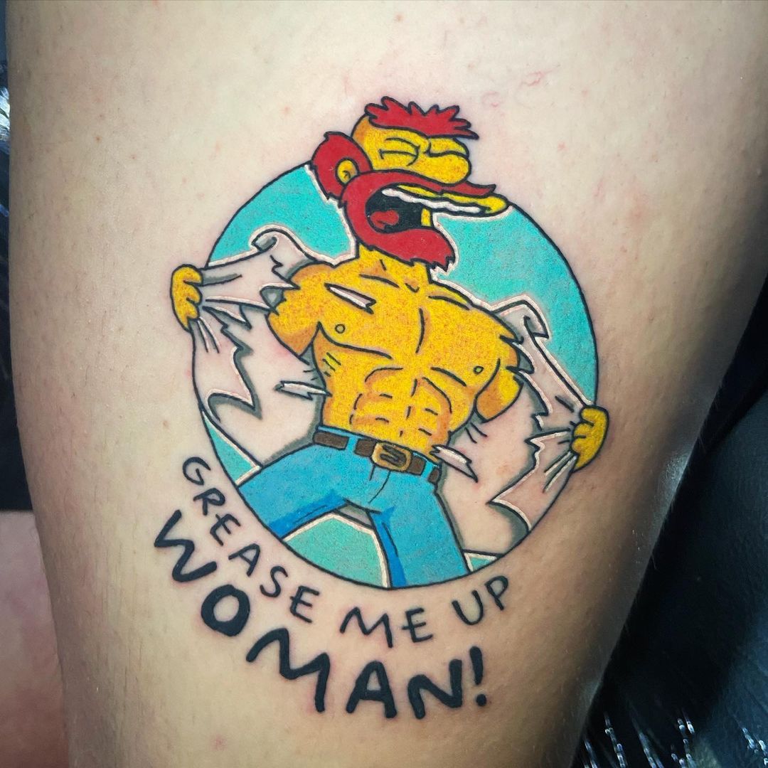 The Gardener Willi - tattoo based on The Simpsons