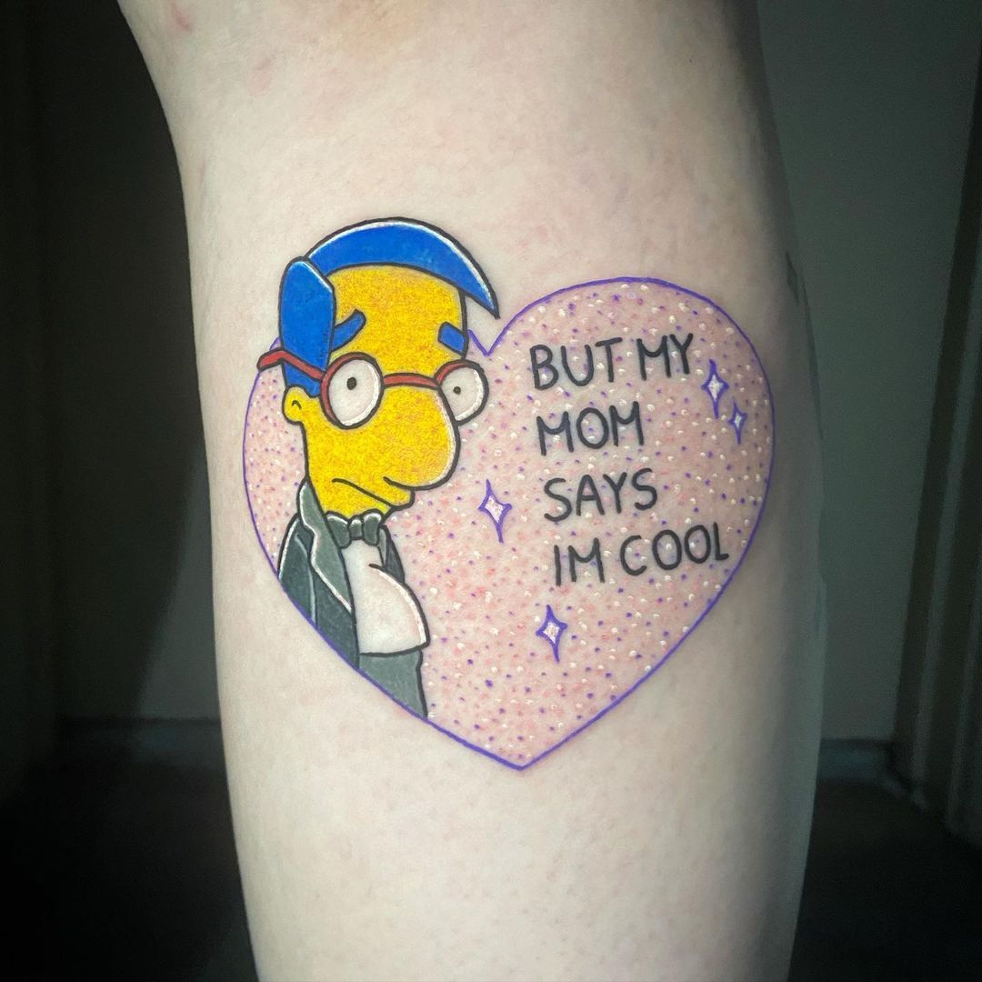 Milhouse - tattoo based on The Simpsons