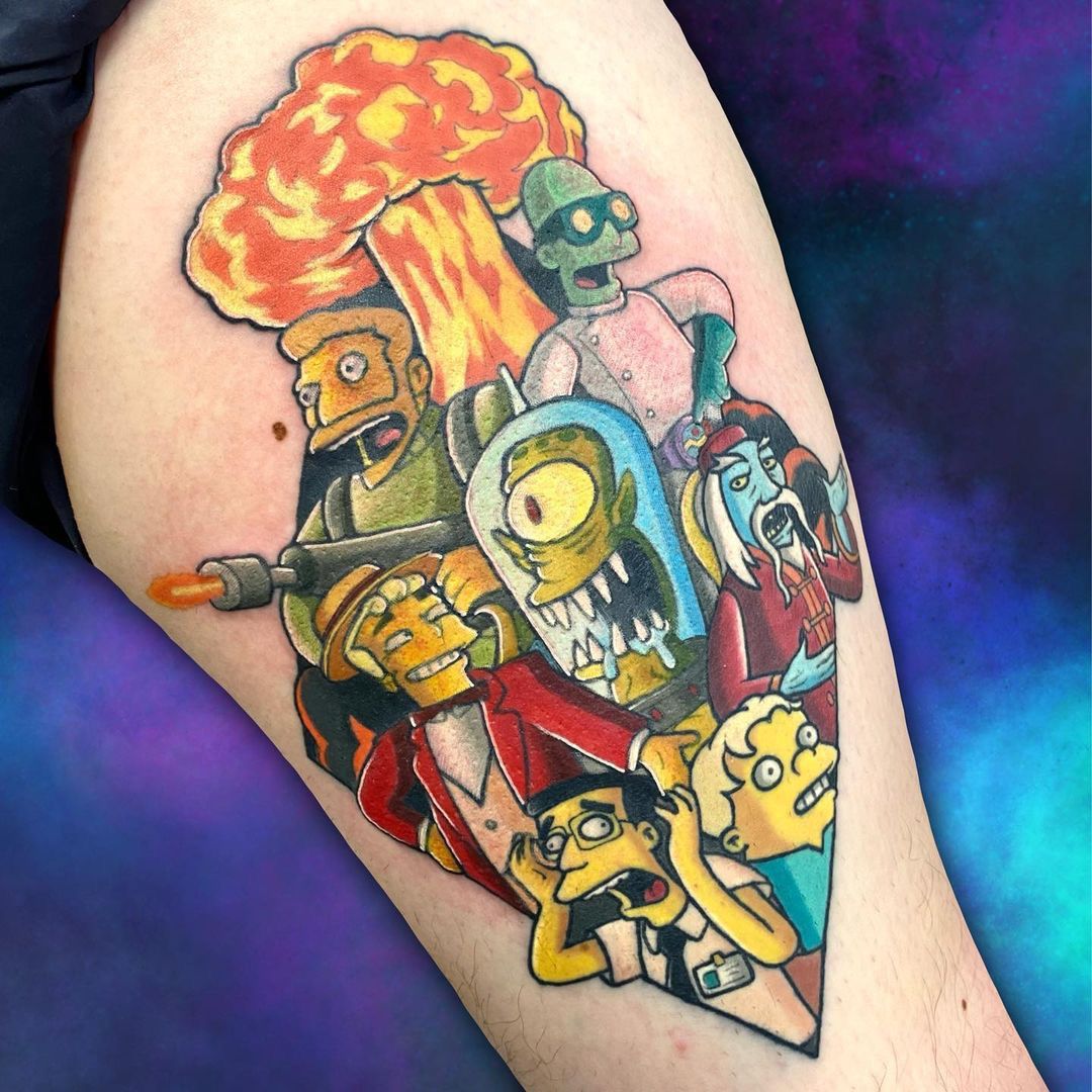 Halloween in The Simpsons tattoo