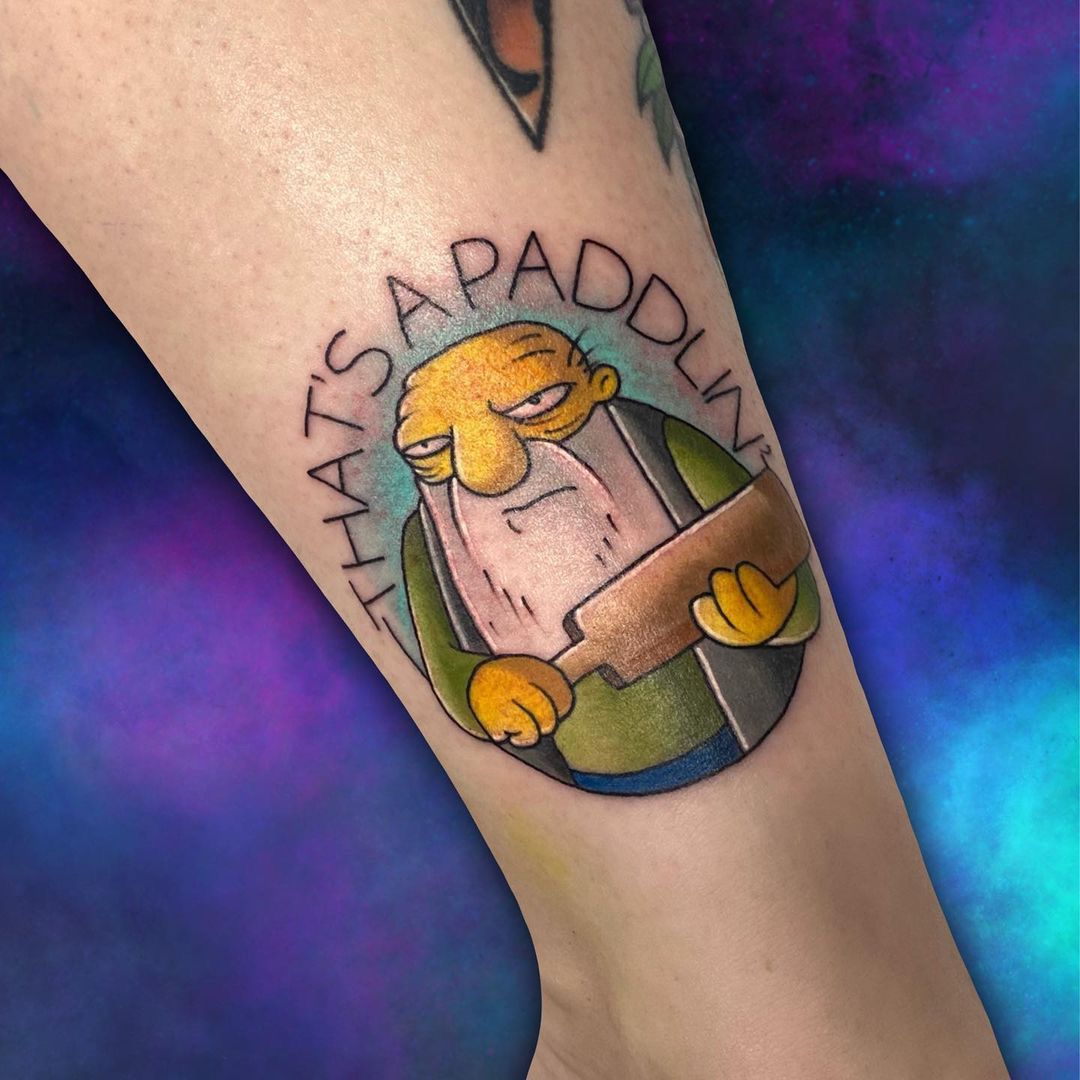Jasper Beardly - tattoo based on The Simpsons