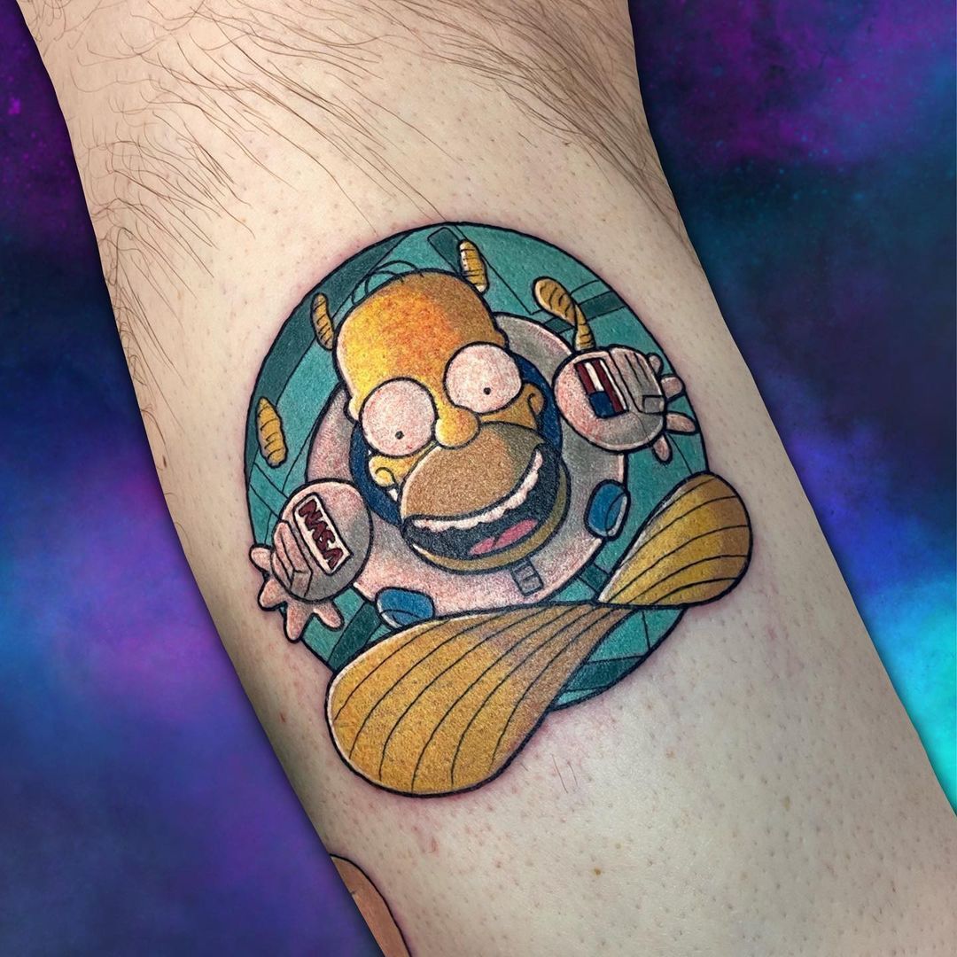 tattoo Homer Simpson in space