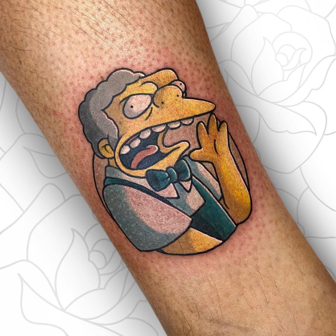 Moe Szyslak - tattoo based on The Simpsons