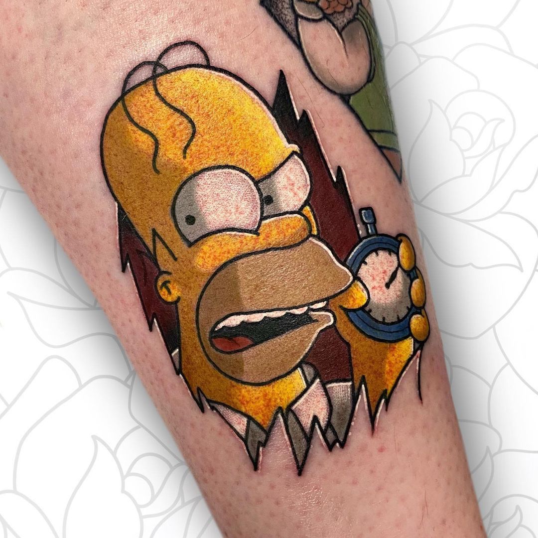 Сияние of Homer Simpsonа tattoo