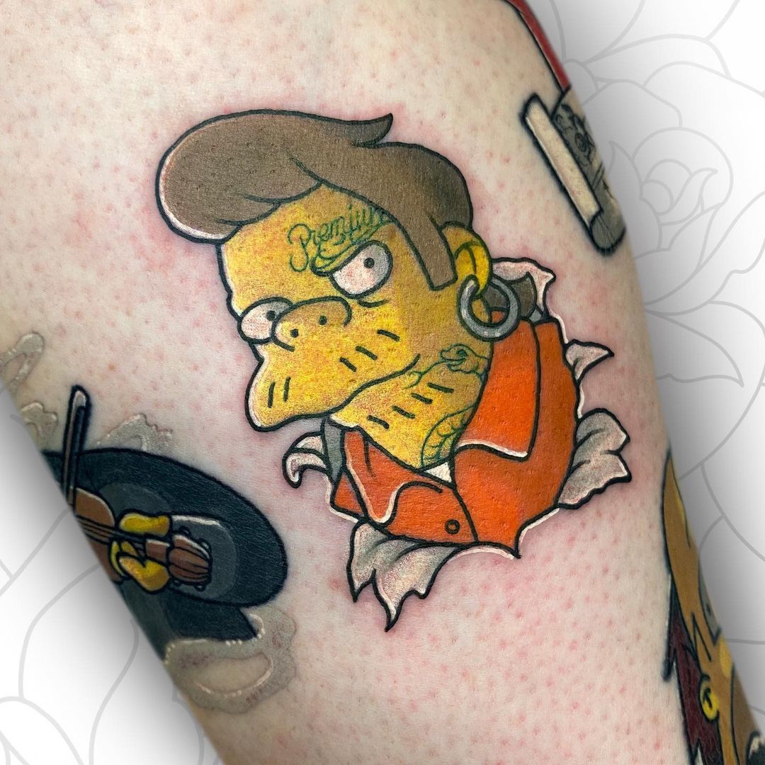Snake - tattoo based on The Simpsons