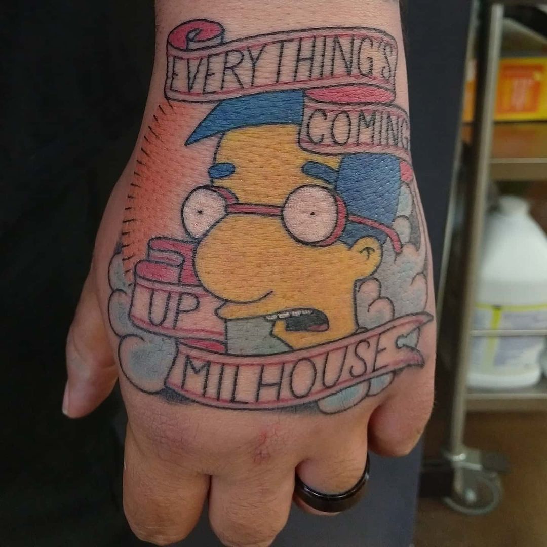Milhouse - tattoo on hand