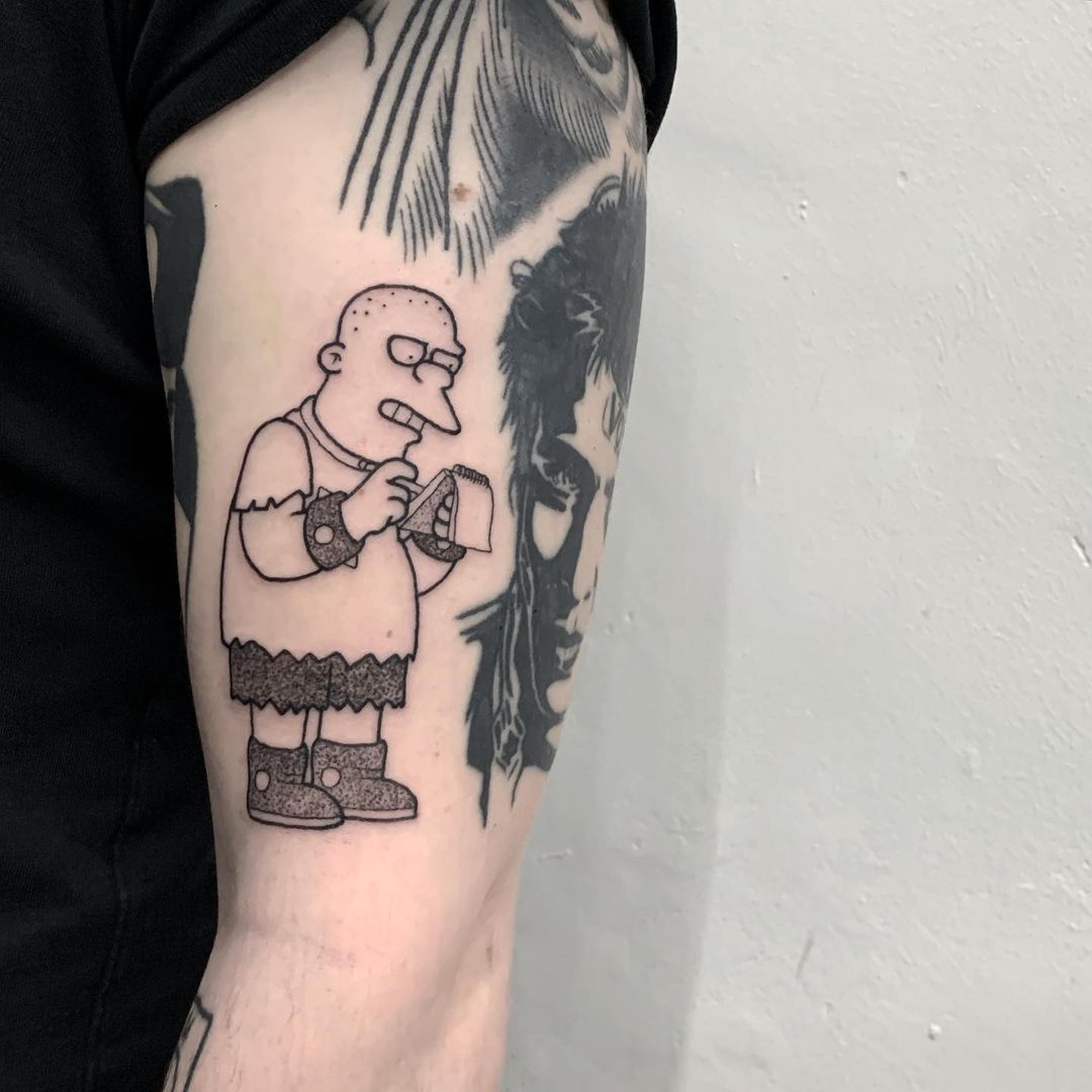 Kearney Zzyzwicz - tattoo based on The Simpsons
