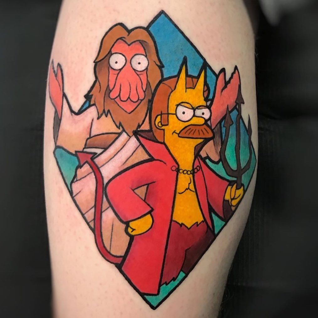 Ned Flanders is Devil tattoo