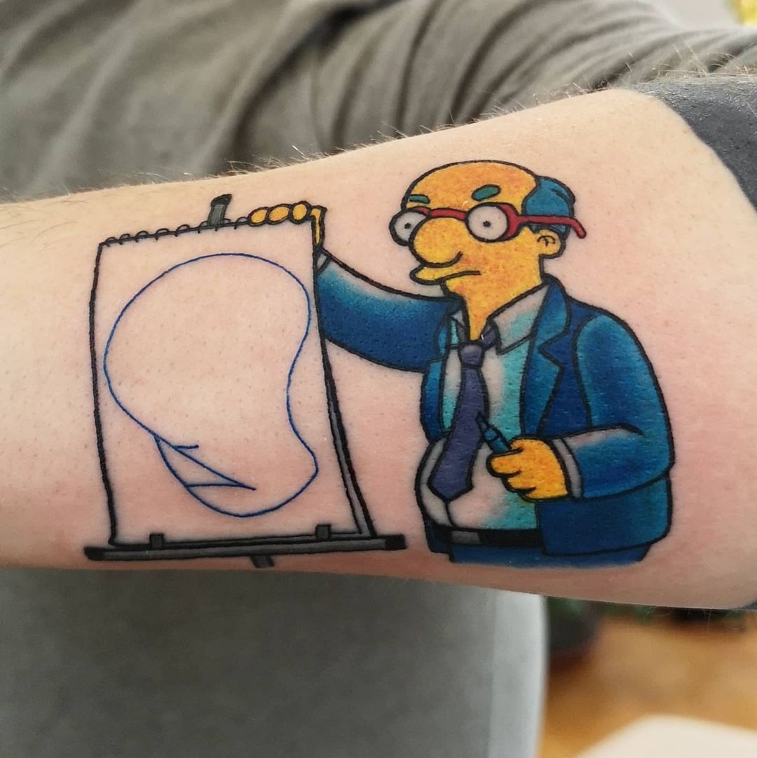 tattoo Milhouse's father shows the sketch