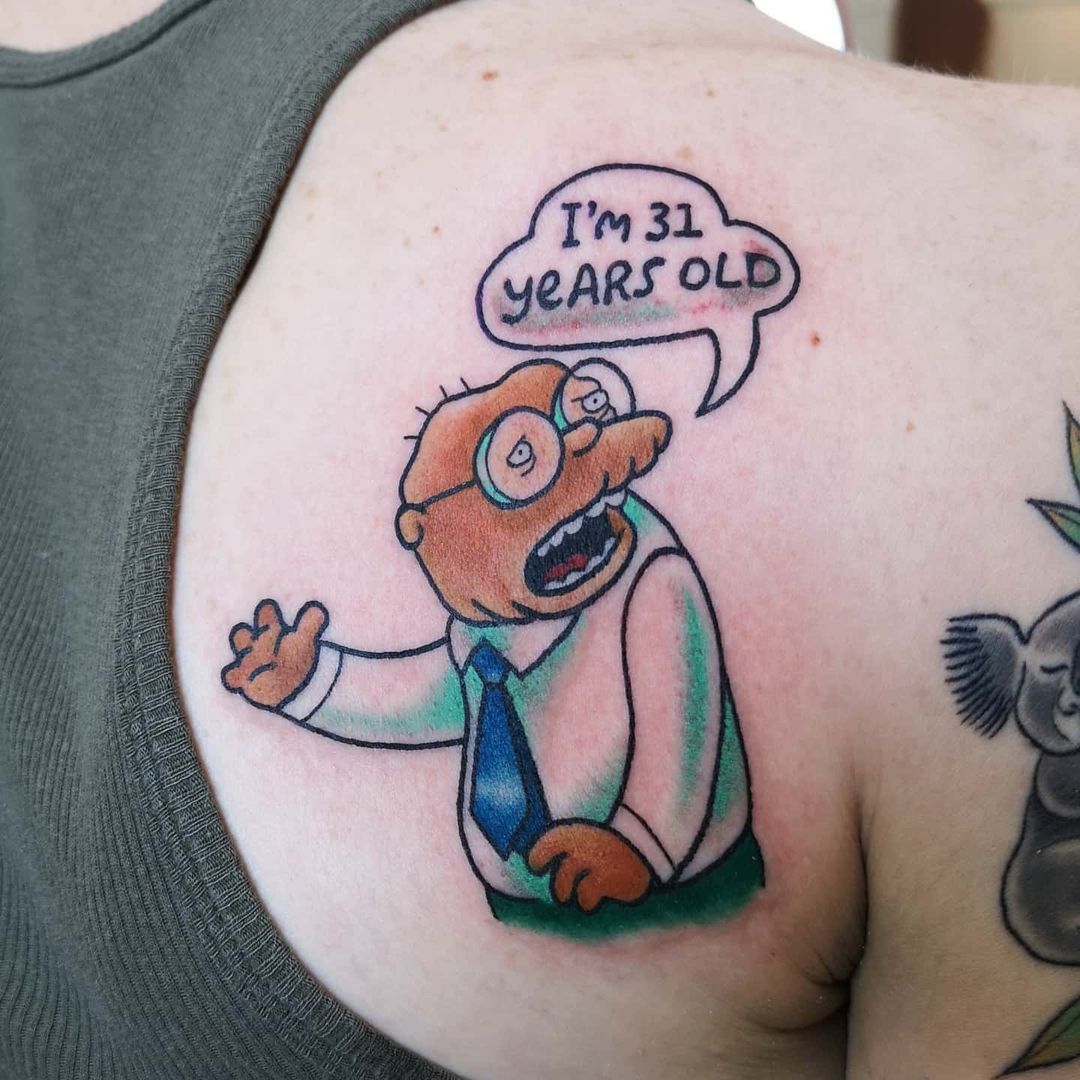 The Old man from The Simpsons tattoo