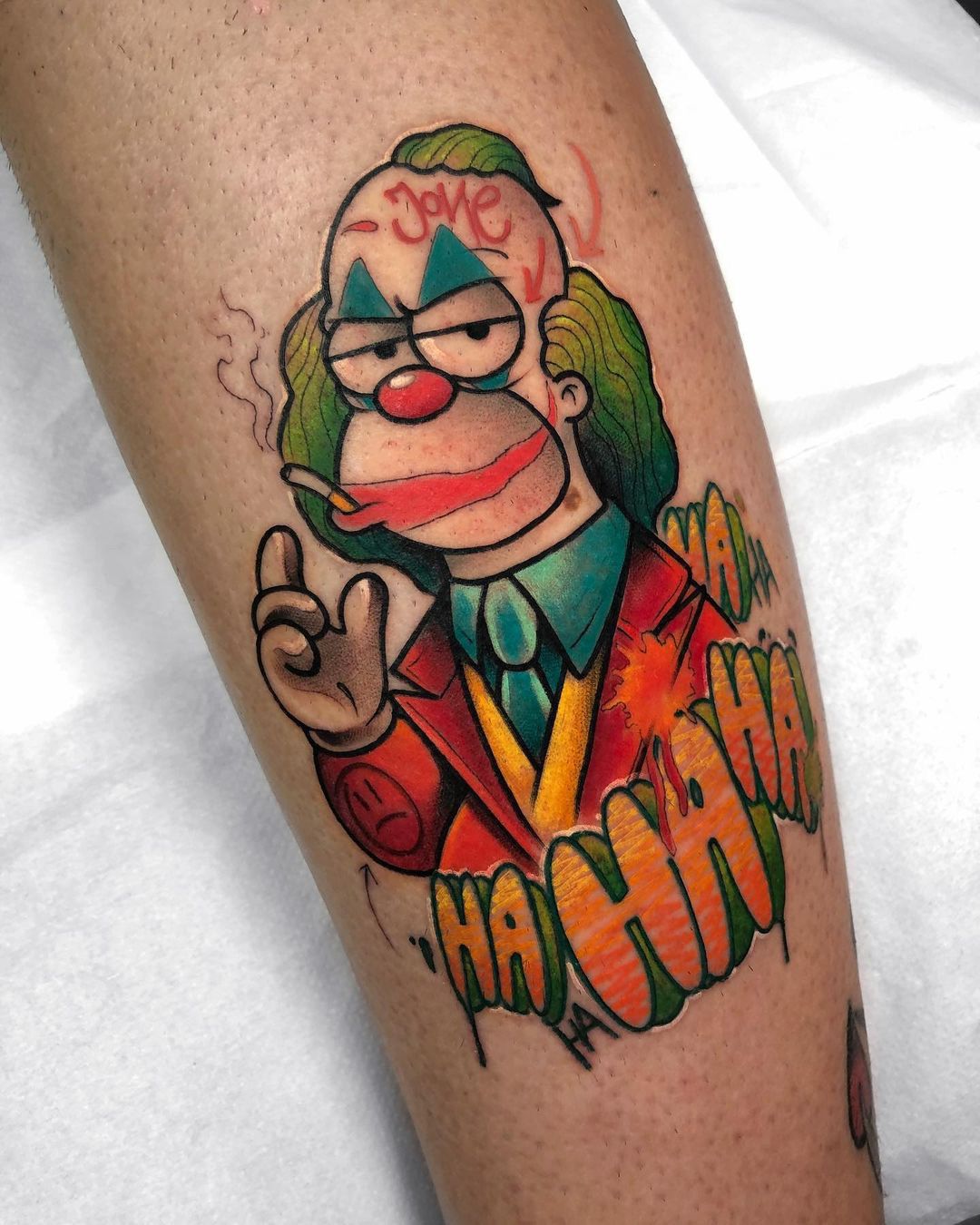 Krusty the Clown Joker - tattoo