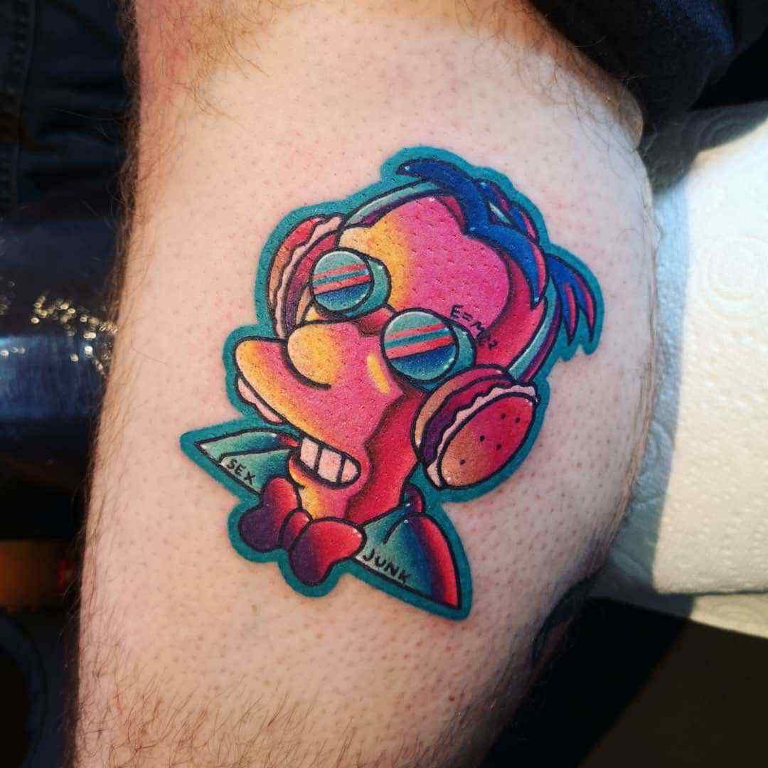 Professor Frink - tattoo based on The Simpsons