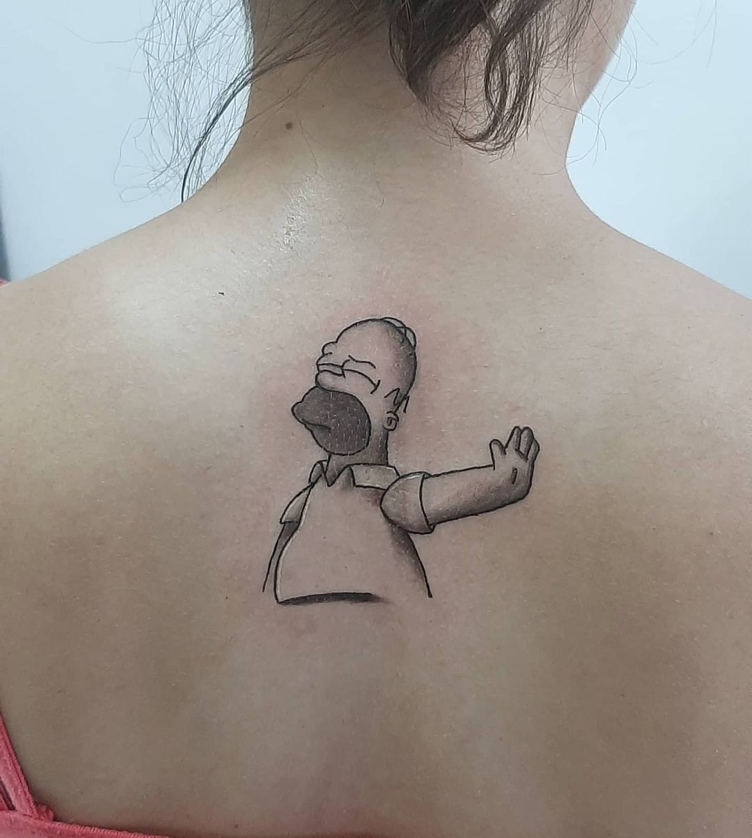 tattoo - Black and white Homer Simpson says no