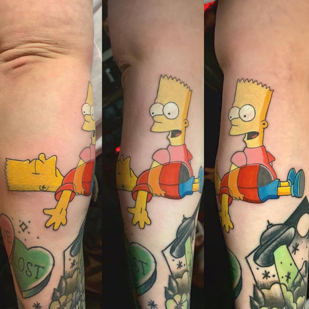 Bart Simpson dead tattoo