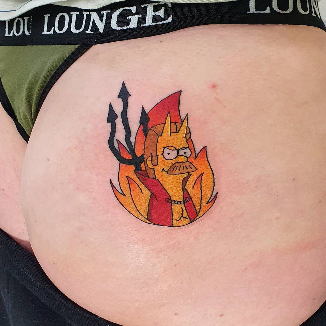 Flanders is a Devil tattoo