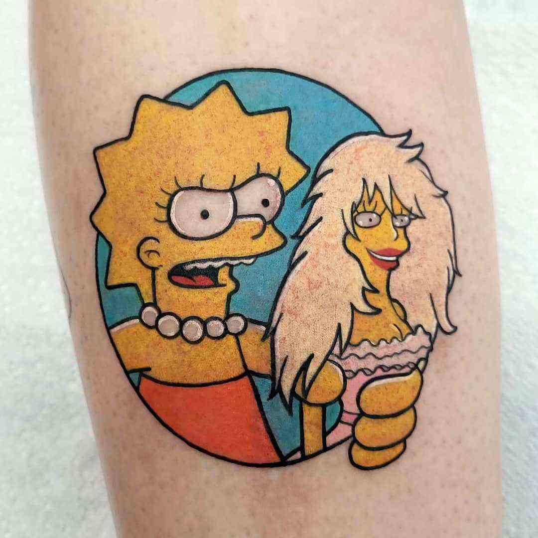 Lisa Simpson with a doll tattoo