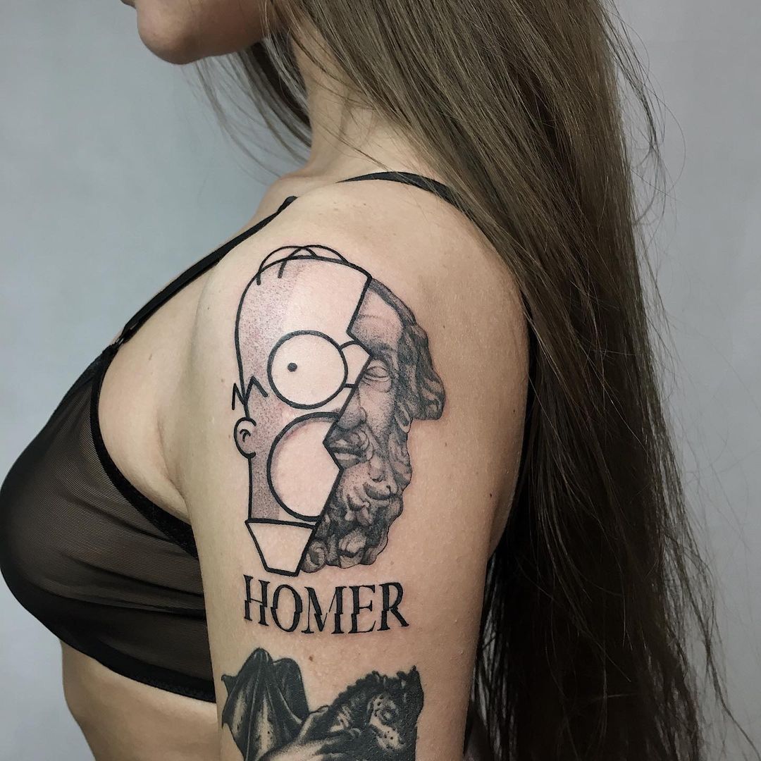 Homer - Homer tattoo on the shoulder