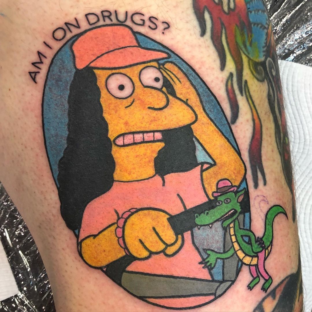 Otto Mann tattoo based on The Simpsons