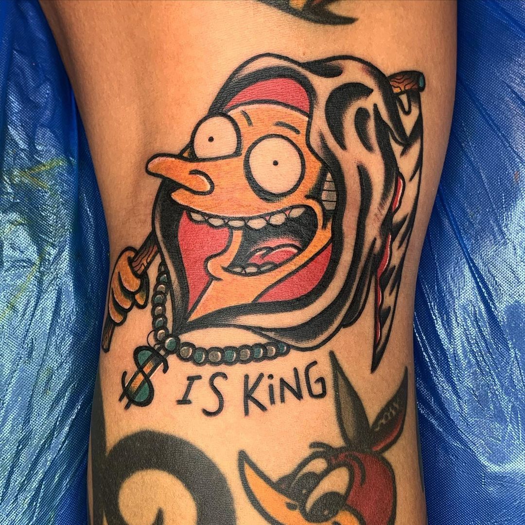 Mr. Burns tattoo based on The Simpsons