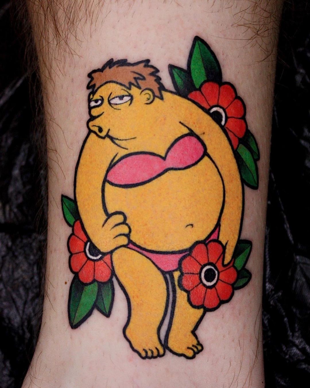 Barney lady - tattoo based on The Simpsons