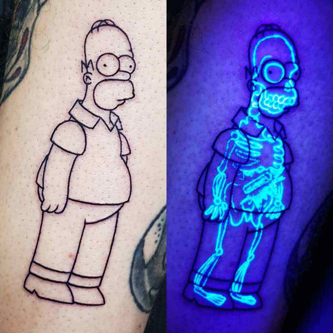 X-ray of Homer Simpson, UV tattoo