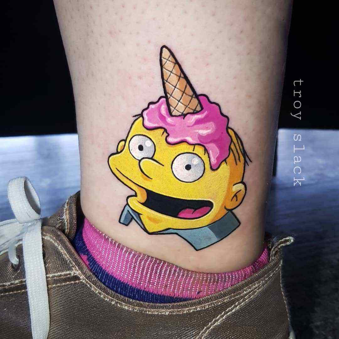 Ralph the unicorn tattoo based on The Simpsons