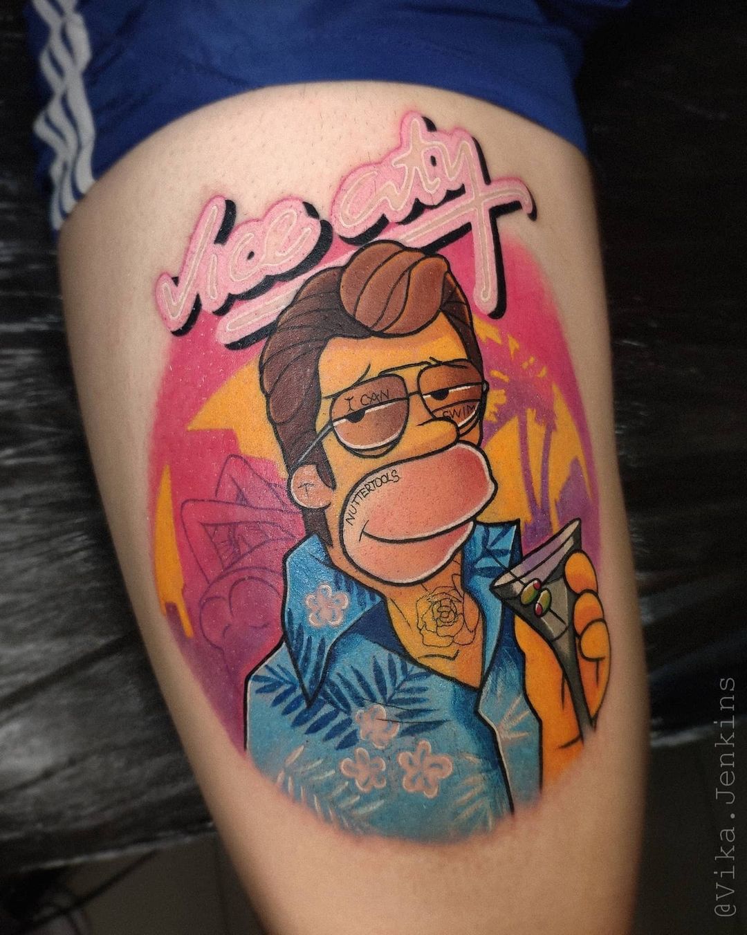 Homer Simpson Vice City tattoo