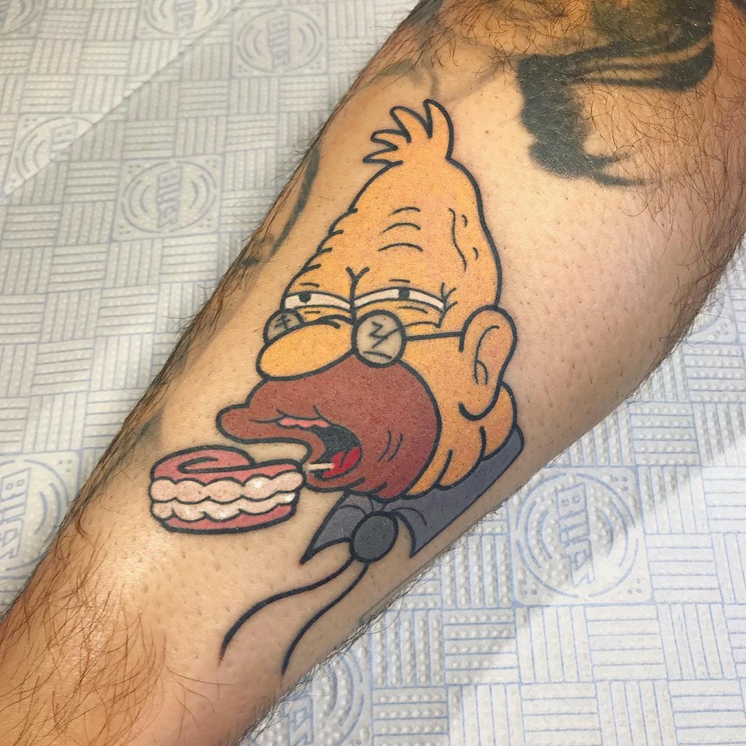Abe Simpson tattoo