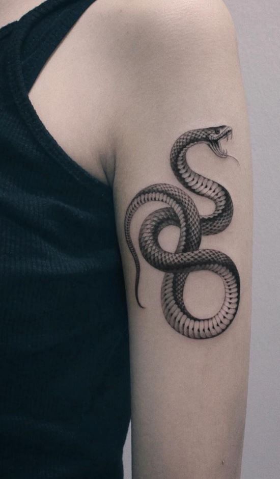 Татуировка голова змеи (78 фото)
