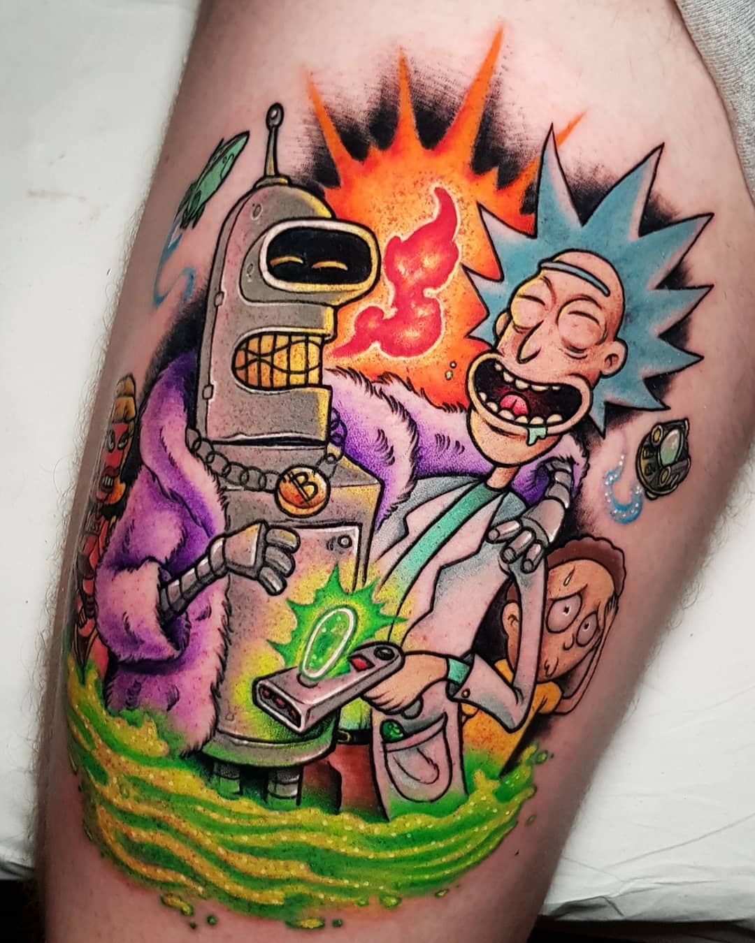 My tattoo Plan to get a Rick  Morty shin sleeve in the future   rrickandmorty