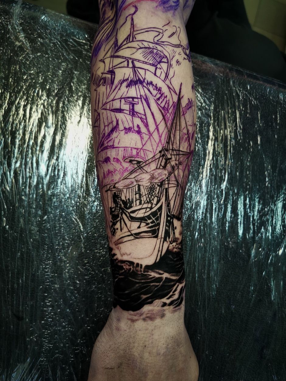 Александр Зуев КРАСКА Tattoo Ink Pro Team - черно-серый реализм - подробный разбор работы для новичков