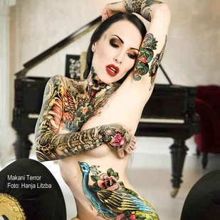 🔥 热门照片、模特作品集  #9426 纹身模特 Makani Terror