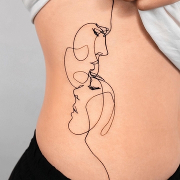 保罗琳的性感单线条 tattoo 技术