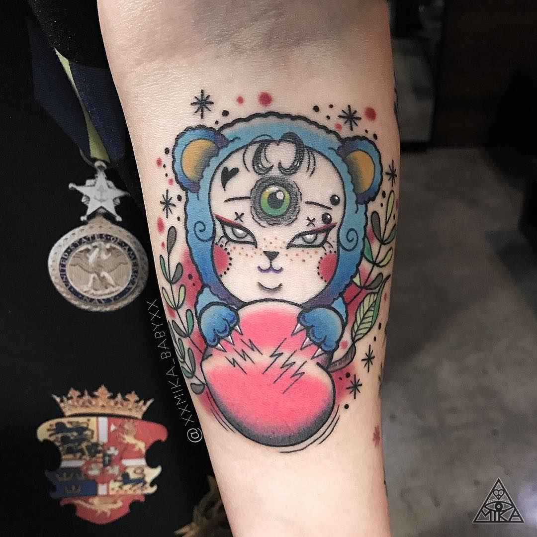 Тату мастер XXMIKA BABYXX цветная абстрактная татуировка нью скул | Tattoo artist XXMIKA BABYXX color abstract new school tattoo