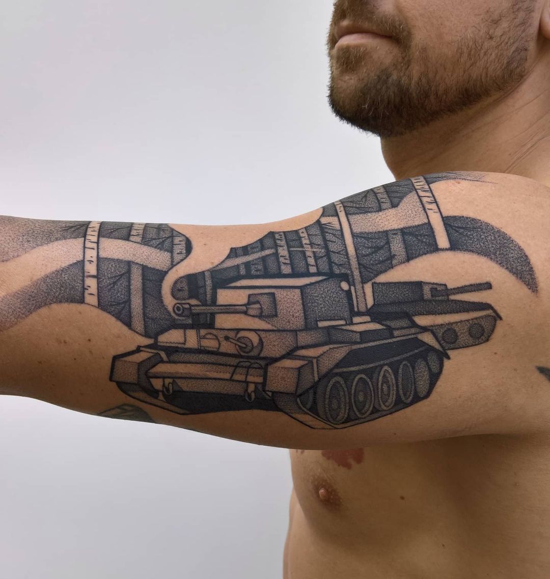 Graphic tattoo by Krzysztof Futro