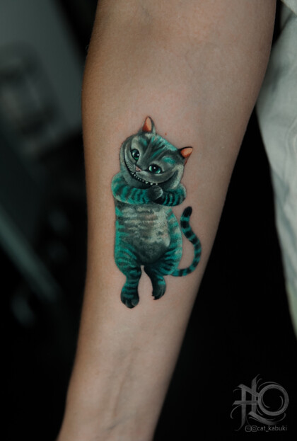纹身灵感 # 纹身师 Anastasiya Yusupova CAT_KABUKI