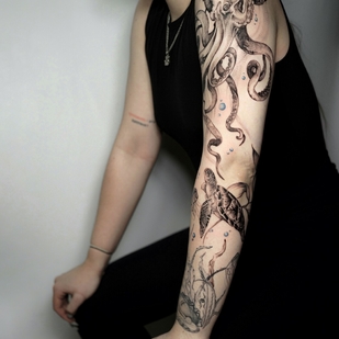 🔥 热门照片、模特作品集  #99768 纹身师 Mariia Bortn